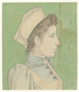 Portrét sestry Nelly Portrét van Nelly Goudkade od Jan Toorop