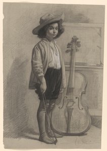 Chlapec stojící u violoncella od Jan Veth