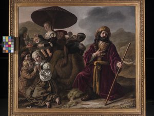 Jacob hledá odpuštění Esau (olej na plátně) od Jan Victors