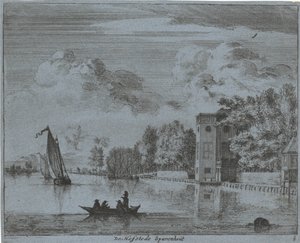 Pohled na usedlost Savenhout v Haarlemu Hofstede Sparenhout (název na objektu) Krajiny oblasti Haarlem (název série) Gesigten mimo Haarlem, hotovo. J.V.V. (název série na objektu)