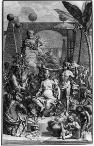 Frontispice „Hortus Cliffortianus“ od Charlese Linna (Carl von Linne, Linneus 1707 - 1778), švédského přírodovědce. 1737. Rytina Jana Wandelaara (1690-1759). Soukromá sbírka. od Jan Wandelaar