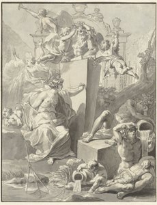 Návrh titulní strany od W. van der Hoevena, Westermeer, 1721 od Jan Wandelaar