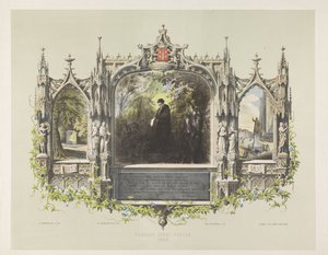 Pamětní deska pro Laurense Costera na slavnostech kolem odhalení sochy v Haarlemu, 1856 Laurens Jansz. Coster 1423 (název na objektu)