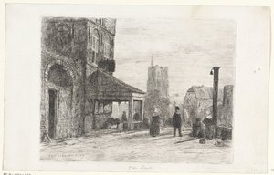 Pohled na kostel svatého Martina ve Woudrichem od Jan Weissenbruch