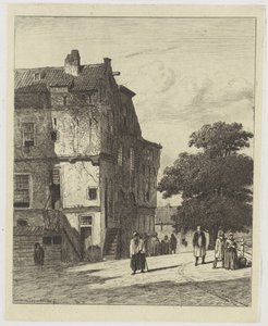 Pohled na ulici v Amsterdamu od Jan Weissenbruch