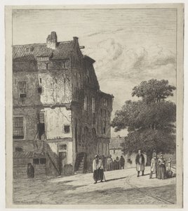 Pohled na ulici v Amsterdamu od Jan Weissenbruch