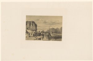 Panoráma města s kanálem od Jan Weissenbruch