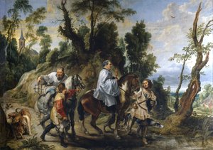 Rudolf Habsburský a kněz, asi 1625