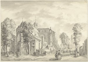 Pieterskerk v Utrechtu s Domem v pozadí od Jan de Beijer
