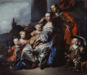 Portrét holandské rodiny od Jan or Joan van Noordt