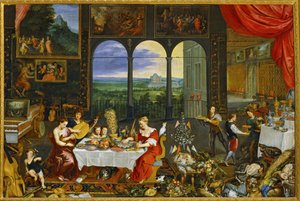 Alegorie chuti, sluchu a hmatu ... (malba na plátně) od Jan the Elder Brueghel