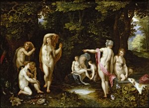 Diana a Actaeon, asi 1595 od Jan the Elder Brueghel