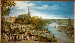 Vesnický jarmark v Schelle od Jan the Elder Brueghel