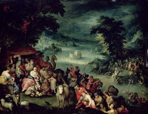 Velká potopa (ropa na mědi) od Jan the Elder copy Brueghel