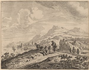 Pohled na řeku Rýn od Jan van Aken after Herman Saftleven