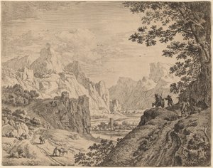 Pohled na řeku Rýn od Jan van Aken after Herman Saftleven