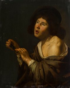 Portrét chlapce s nástrojem (olej na panelu položený na desku) od Jan van Bijlert or Bylert