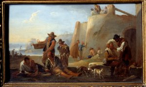 Neapolský holič. Obraz Jana Miela (1599-1663) Ec. Podvod.