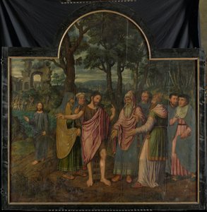 Jan Křtitel napomínání farizeů, ústřední panel triptychu od Jan van Coninxloo (II)