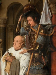 Detail Panny a Dítěte s kanovníkem Jorisem van der Paele od Jan van Eyck