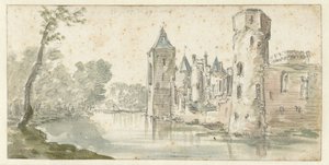 Pohled na hrad Egmond od Jan van Goyen (possibly)
