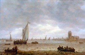 Ústí řeky Maas, Dordrecht. od Jan van Goyen