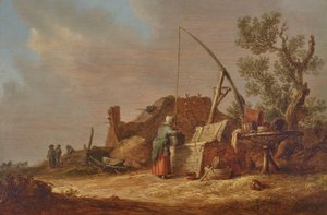 Krajina se ženou u studny od Jan van Goyen