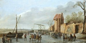 Scéna na ledě od Jan van Goyen