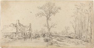Chata u řeky od Jan van Goyen