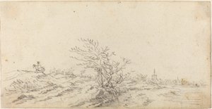 Jezdec mezi dunami od Jan van Goyen