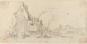 Domy u silnice od Jan van Goyen