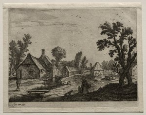 Prkno nad potokem od Jan van Goyen