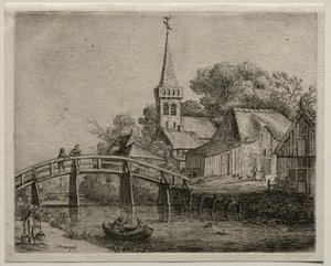 Dřevěný most od Jan van Goyen