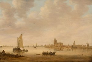 Pohled na Dordrecht z Dordtse Kil od Jan van Goyen