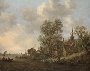 Pohled na město na řece od Jan van Goyen