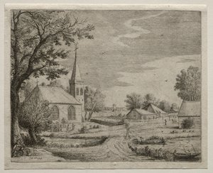 Vesnický kostel od Jan van Goyen