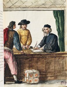 Významný obchodník, ilustrace z Ilustrované knihy benátských krojů, Jan Grevenbroeck (1731-1807), akvarel, Itálie od Jan van Grevenbroeck