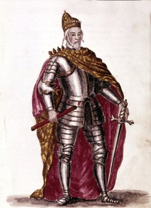 Dóže Sebastiano Venier (1577 - 1578). Kresba akvarelem a tuší z rukopisu „Custom of the Venitians““ od Jana van Grevenbroecka (nebo Giovanniho Grevembrocha (Grevenbroch) (1731-1807)