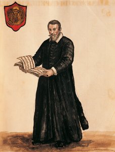 Itálie, Benátky, Portrét italského skladatele Claudia Monteverdiho (1567 - 1643) od Jan van Grevenbroeck