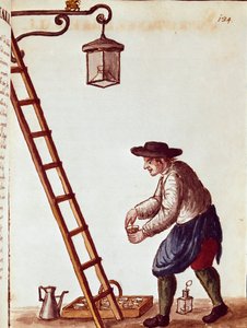 Malý metier: osvětlovací lampy Kresba akvarelem a tuší z rukopisu Jana van Grevenbroecka (nebo Giovanniho Grevembrocha (Grevenbroch) (1731-1807) od Jan van Grevenbroeck