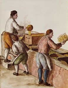 Benátská rafinerie vosku (pero, inkoust a wc na papíře) od Jan van Grevenbroeck