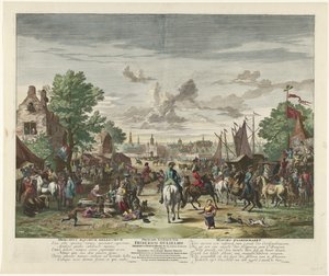 Paardenmarkt, ca. 1702 War Horse Market / Mavors Paardemarkt (název na objektu) od Jan van Huchtenburg