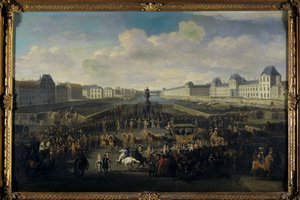 Ludvík XIV. se blíží k pařížskému Pont Neuf