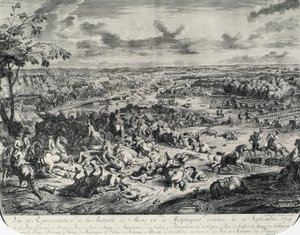 Bojové scény z: Dumont et Rousset, Histoire militaire du Prince Eugene (1663-1736), série osmi rytin od Jan van Huchtenburgh