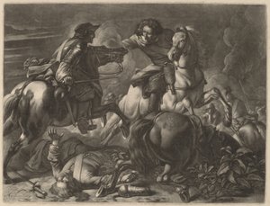 Dva bojující jezdci od Jan van Huchtenburgh