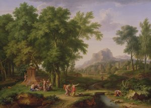 Arkádská krajina s poprsím Flory, 1724-25 (pár k 68872)