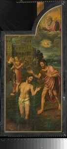Triptych s výjevy ze života svatého Jana Křtitele, pravá deska od Jan van II Coninxloo