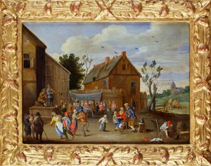 Svatební hostina na nádvoří hostince od Jan van Kessel