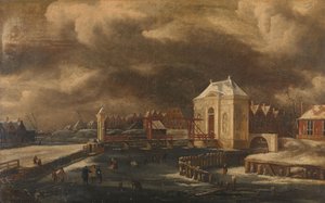 Heiligewegspoort, Amsterdam, v zimě od Jan van  Kessel