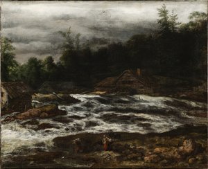 Horská krajina s vodopádem od Jan van Kessel d.Æ.